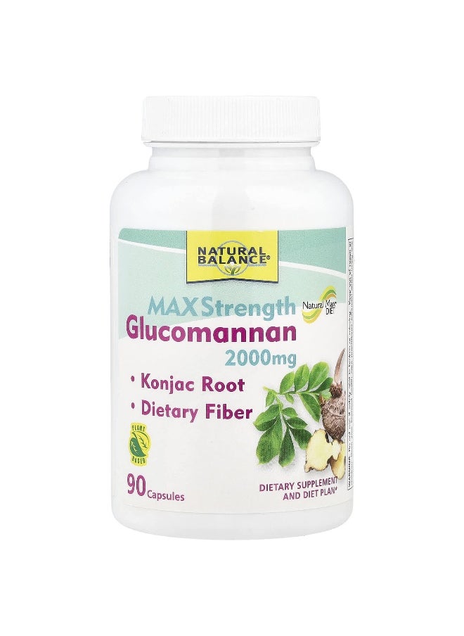 Natural Balance - Natural Balance, Glucomannan™, Maximum Strength, 2,000 mg, 90 Capsules (666 mg per Capsule) - Image 1