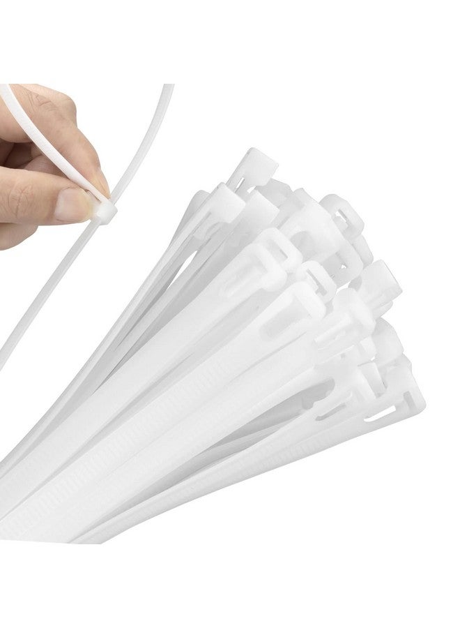 Hian Reusable Nylon Zip Ties for Home, Office, and Outdoor Use - Adjustable, Strong, and Durable Cable Organizers for DIY Projects and Cable Management (White, 6-Inch, Pack of 100) - Image 1