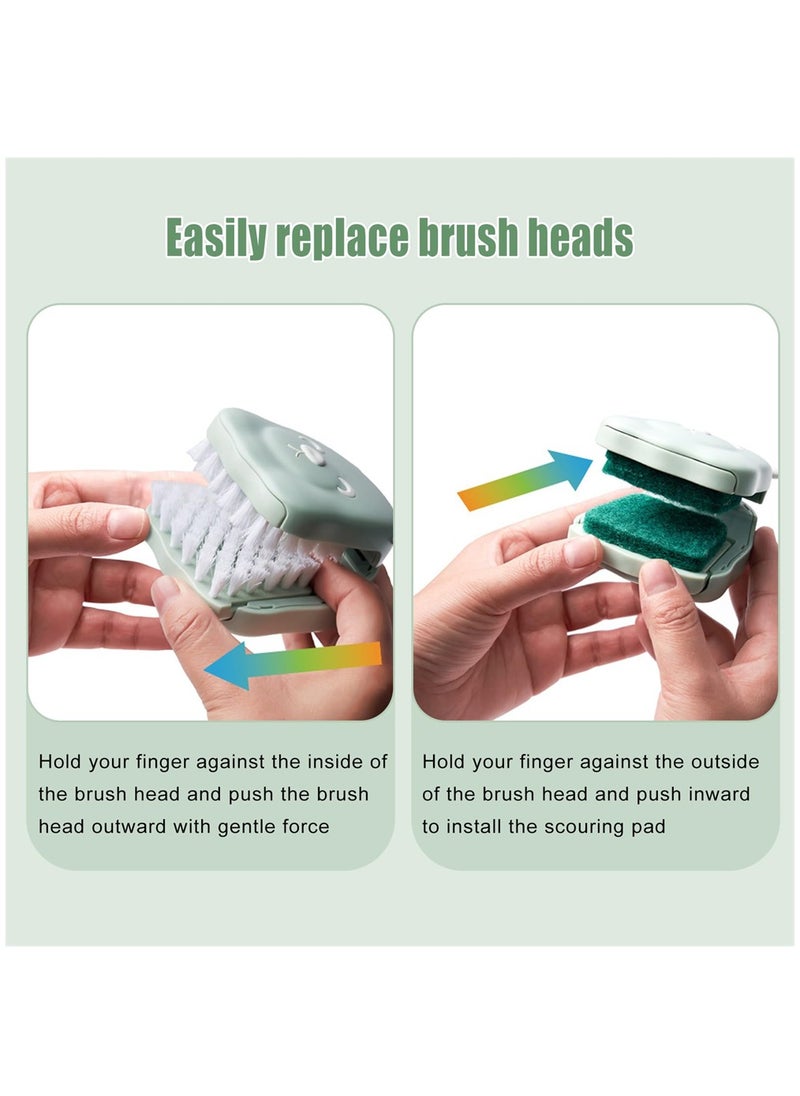 SYOSI Knife Cleaner, 2PCS ABS Cutlery Cleaner, Bear Shape Blade Non-Slip Brush, Double Sided Bristle Scrubber for Kitchen Chopsticks Fork Spoon Knives Washing (White, Green)  - Image 3