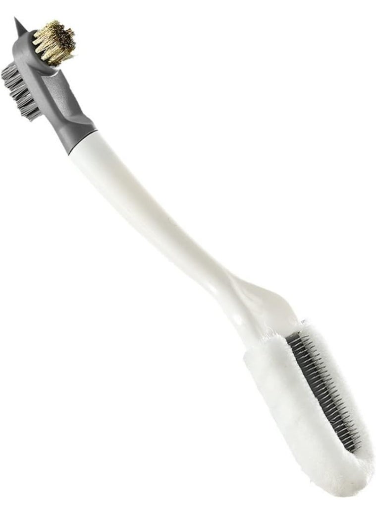 فرشاة تنظيف أحذية احترافية 3 في 1 - شعيرات ناعمة ومتوسطة ونحاسية لتنظيف الأحذية الرياضية بعمق، وتلميع تفاصيل الشبكة، ومقبض طويل مريح - Image 1