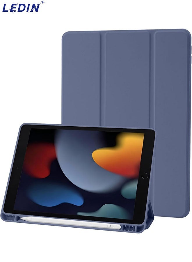 LEDIN Case Compatible with iPad 9 8 7 Generation 10.2 Inch, Model 2021/2020/2019,9th/8th/7th Case with Pen Holder, Trifold Stand Protective Case, Auto Sleep/Wake for iPad 10.2 - Image 1