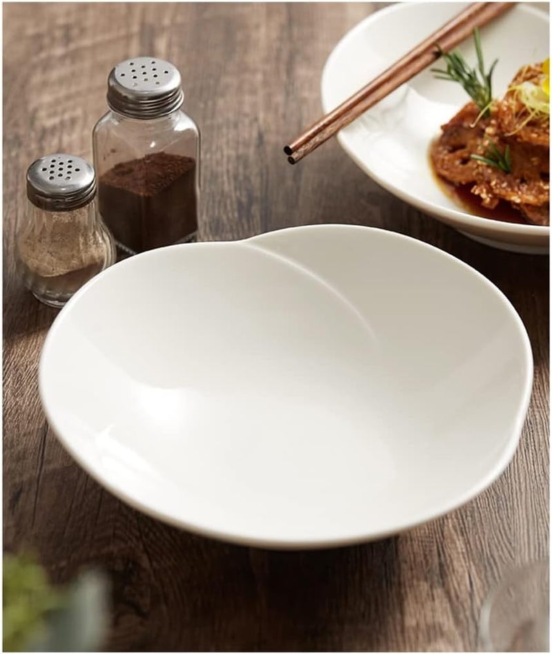 Pasta Bowls Appetizer Plates Serving Plate Serving Tray Creative White Ceramic Plate Vegetable Plate Household Deep Plate Soup Plate Salad Plate Hotel Tableware Dining Serving Plates for Parties - Image 5
