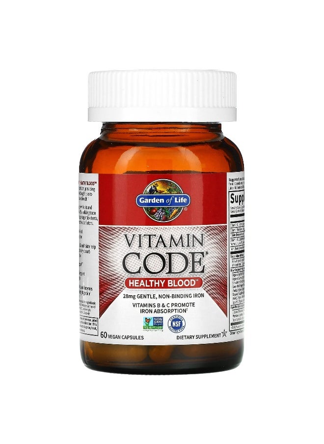 Garden of Life Garden of Life, Vitamin Code, Healthy Blood, 60 Vegan Capsules  - Image 3