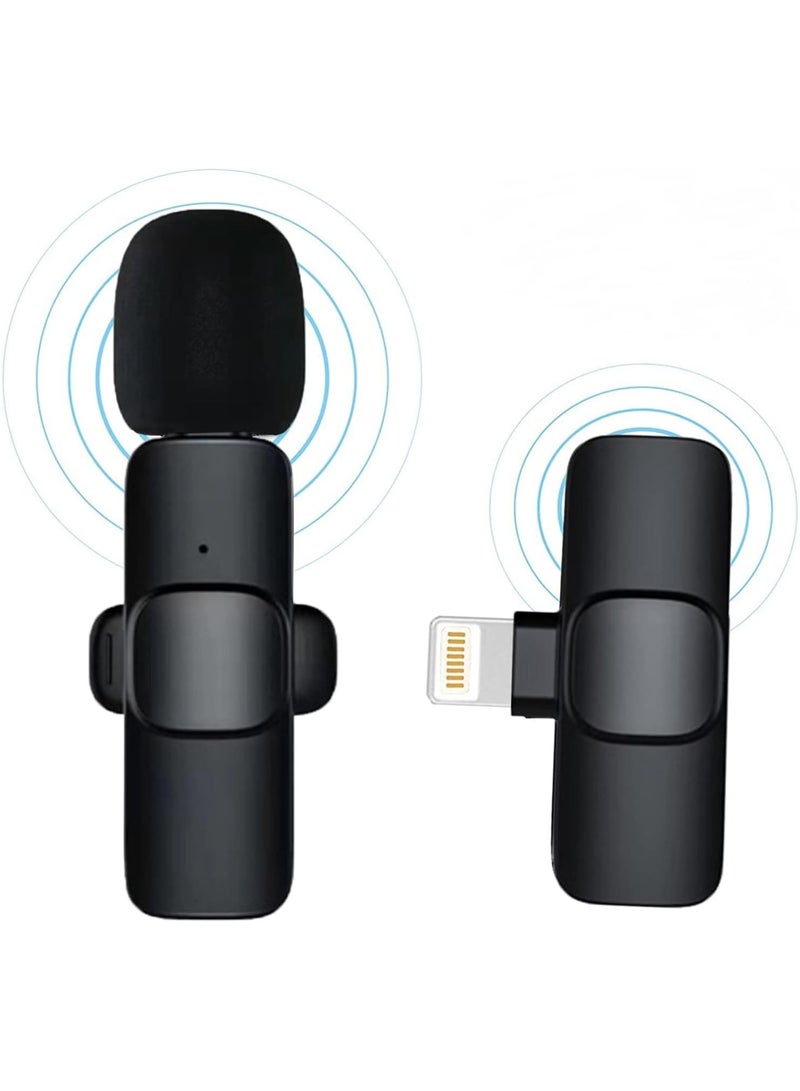 Upgrade Wireless Lavalier Microphone - Professional Wireless Microphone for Android & iPhone - Auto Noise Reduction Microphone for YouTube/Live Stream, Plug-Play Lapel Microphone with Clip-Black - Image 1