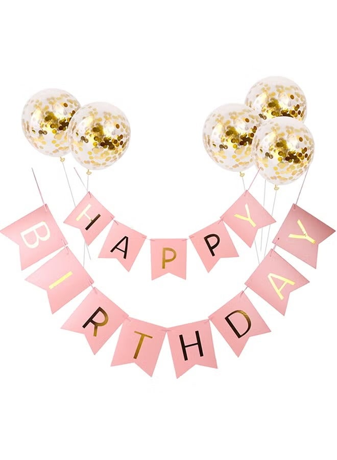 Sharpdo 5-Piece Happy Birthday Balloon Set With Hanging Flag - Image 1