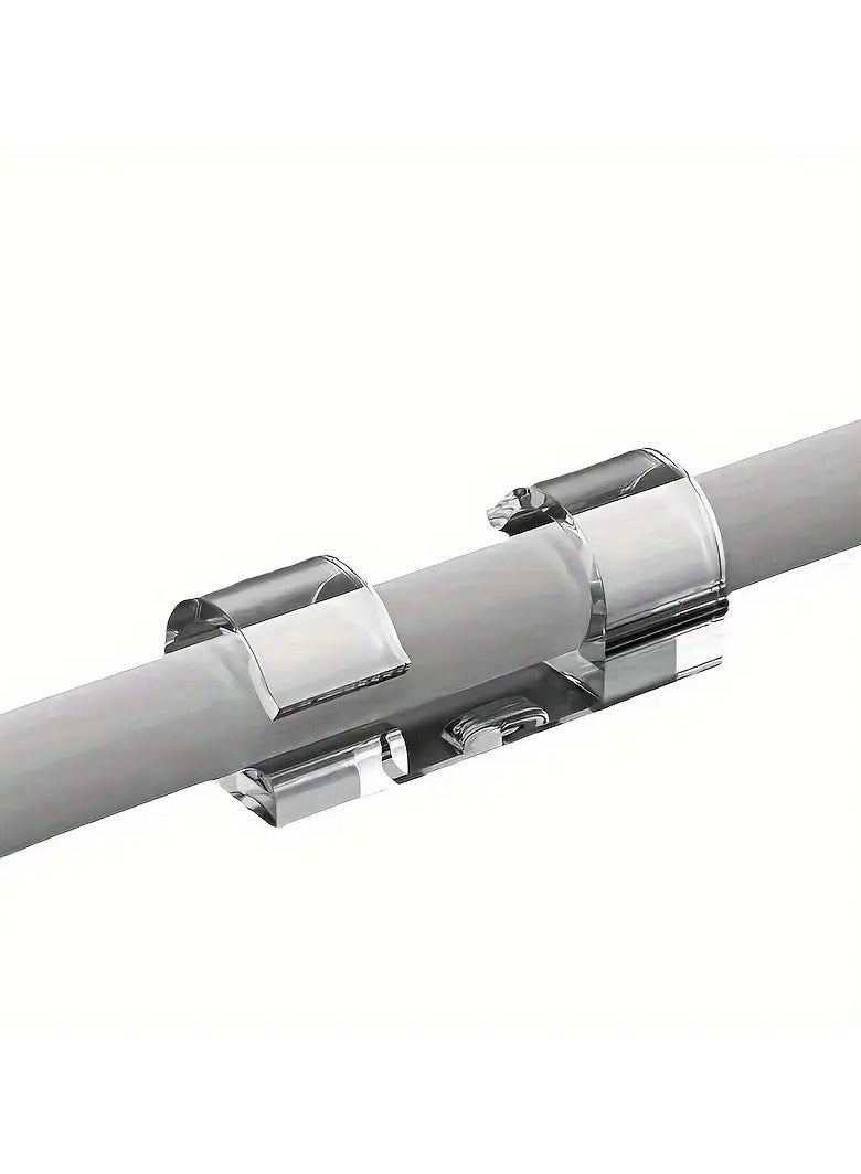 Loquat 100pcs Adhesive Cable Clips, Adhesive Cable Clamps, Transparent Wire Brackets for Power Line Management, Plastic Cable Cord Organizers Cable Storage Management Clip for Home Office - Image 5