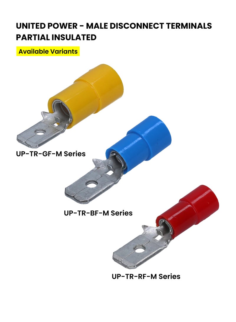 يونايتد باور أطراف فصل ذكرية - موصلات كهربائية معزولة ذات شكل مجرفة لتوصيلات الأسلاك السريعة - نوع متين من نوع التجعيد - Image 4