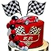 ChoJoy 30PCS Race Car Cake Toppers Checkered Flag Race Car Birthday Decoration with Red Black White Balls for Race Car Themed Birthday Party - Image 4