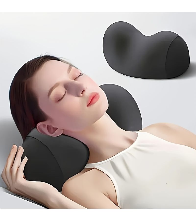 Cervical Pillow For Sleeping Support Gray Washable Travel Neck Pain Relief - Image 1