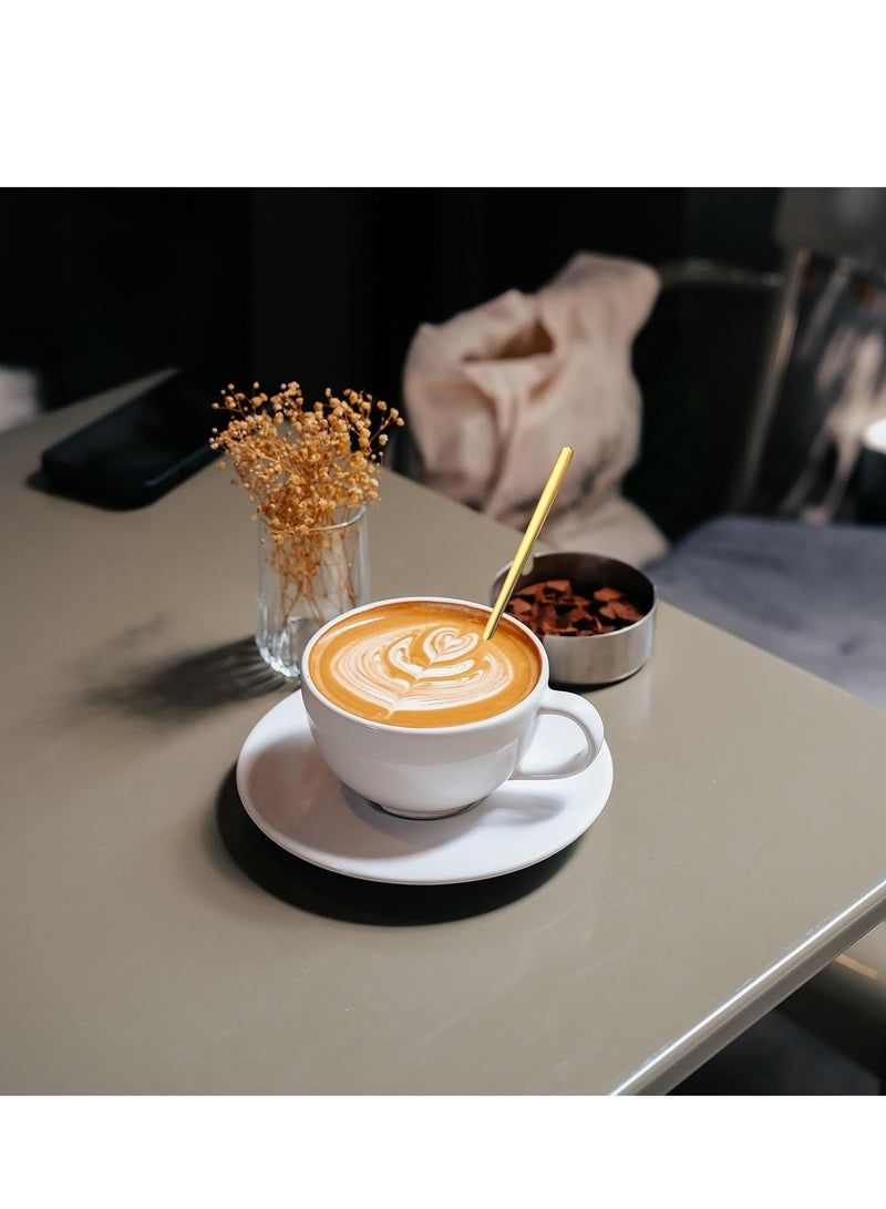 أوزيغالور 4 قطع من ملعقات القهوة الذهبية ملعقات الشاي ملعقات الرشفة ذات العصا الطويلة للقهوة والسكر والحلوى - Image 3