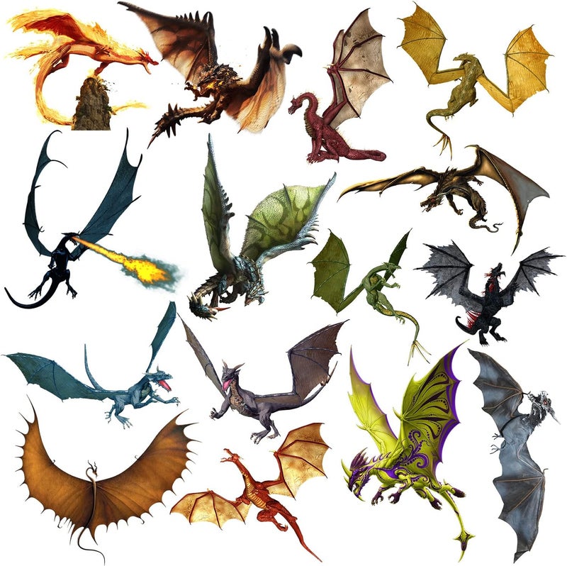 WOYINIS 3D Fantasy Dragon Wall Decal Peel  Stick Dragon Flying Wall Stickers Removable Vinyl Wall Art Decor for Kids Living Room Classroom Nursery Decoration - Image 2
