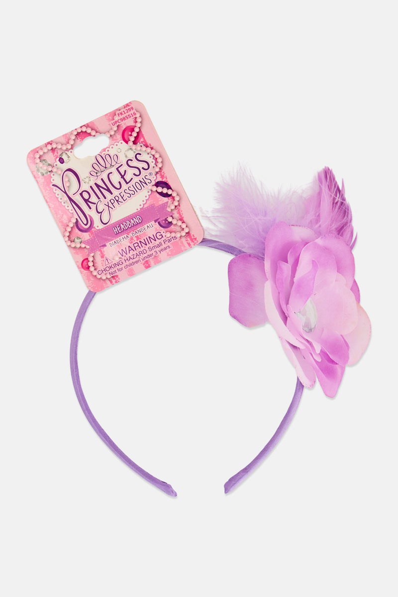 Expressions Kids Girl Princess Feather Head Band, Lavender - Image 1