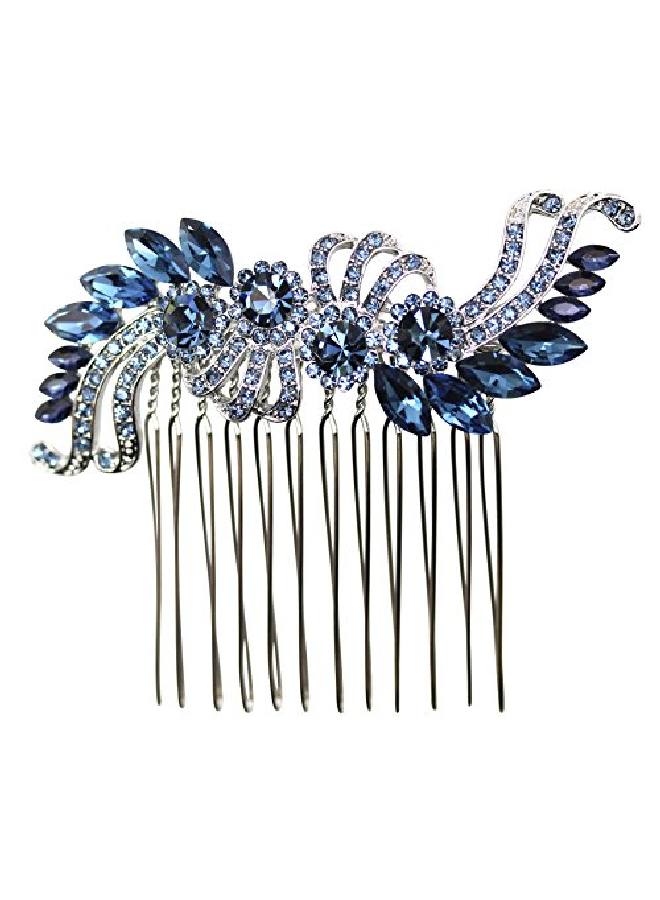 Faship Navy Blue Crystal Hair Comb - Image 1