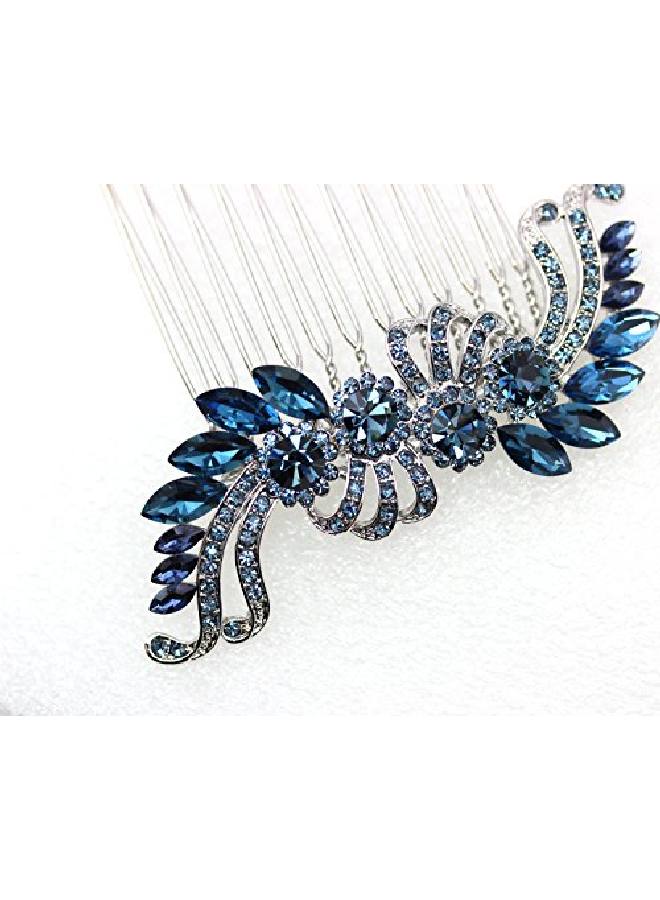 Faship Navy Blue Crystal Hair Comb - Image 5