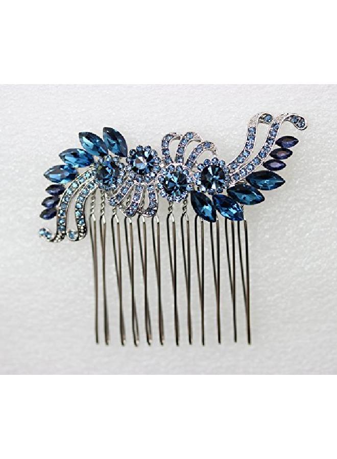 Faship Navy Blue Crystal Hair Comb - Image 4
