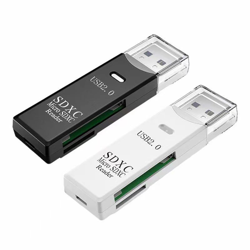 USB Card Reader: White 2-In-1 High-Speed USB 3.0 (5 Gbps) Plug And Play - Compact Durable Shell SD TF Card Reader For On-The-Go Data Transfer & Windows Mac Systems - Image 2