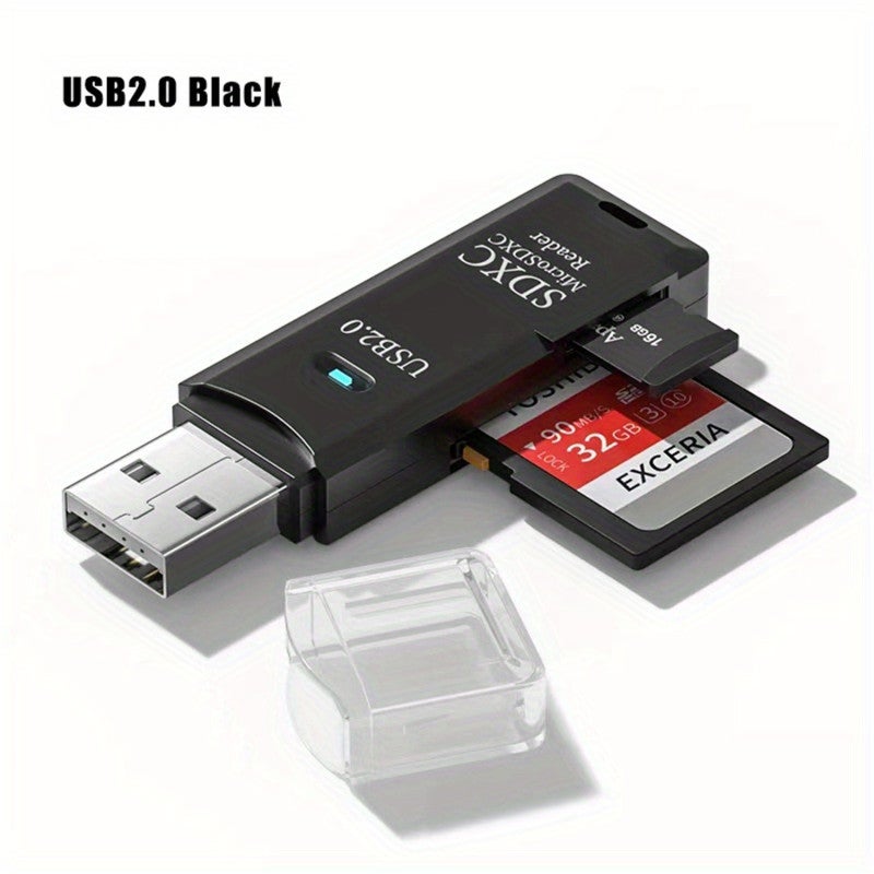 USB Card Reader: White 2-In-1 High-Speed USB 3.0 (5 Gbps) Plug And Play - Compact Durable Shell SD TF Card Reader For On-The-Go Data Transfer & Windows Mac Systems - Image 4