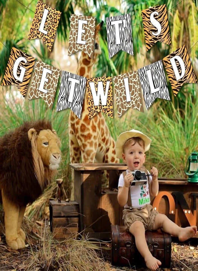 Fangleland Let's Get Wild Banner Cheetah Print Banner Leopard Hang Garland for Jungle Safari Animal Birthday Bachelorette Party Decorations - Image 5
