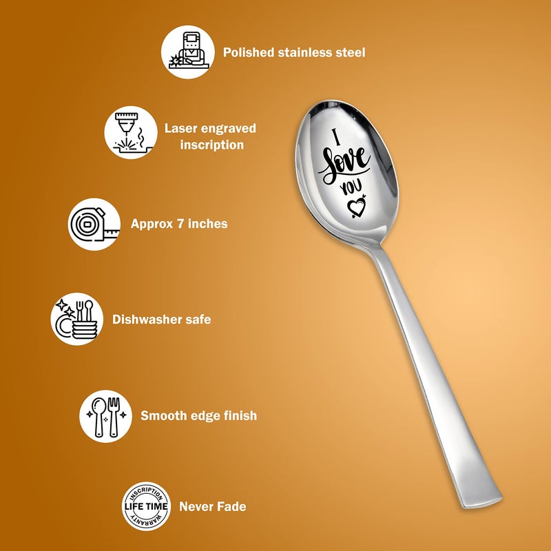 Seyal® I Love You Engraved Stainless Steel Gift Spoon - Image 5