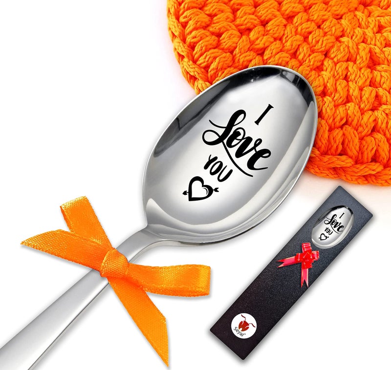 Seyal® I Love You Engraved Stainless Steel Gift Spoon - Image 1