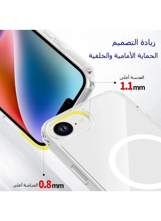 Suitable for iPhone 16E two-in-one large hole mobile phone case transparent magnetic mobile phone case