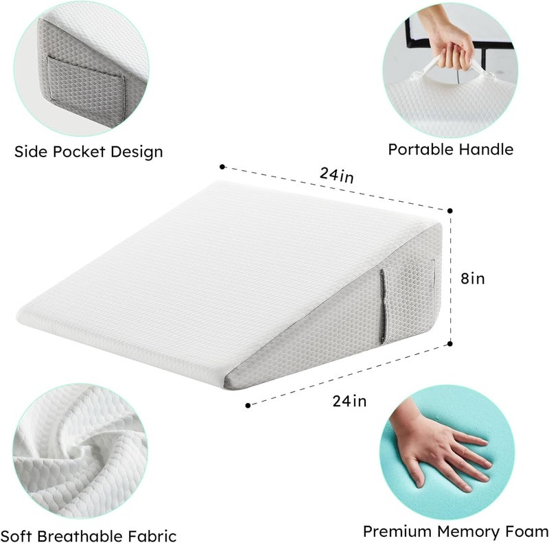 Bedluxe 8-Inch Wedge Pillow for Sleeping - Image 5