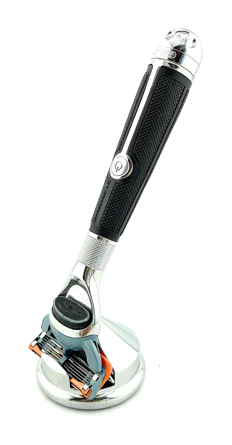 GBS Weighted Safety Razor Stand Base Polished Steel Protect  Dry Razor Fits 5 and 3 Shaving Razor Blades - Image 3