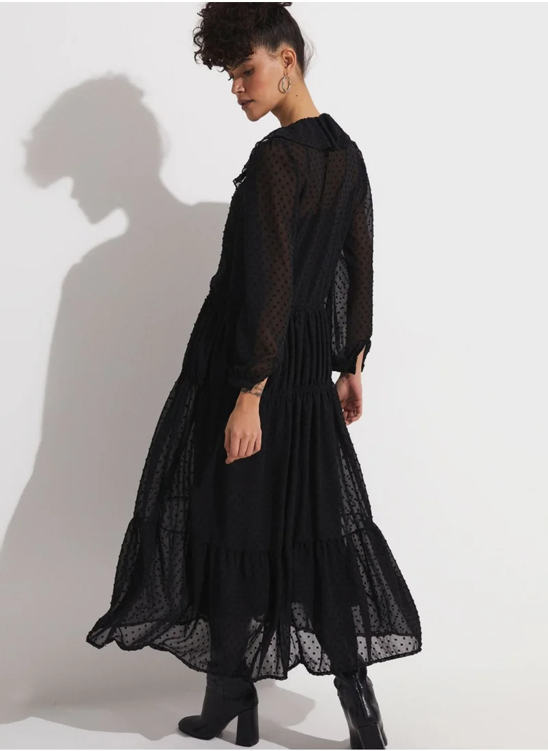 JUNE Mesh Tiered Dress