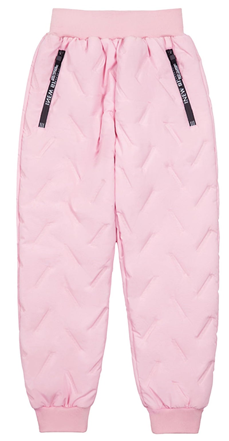 Happy Cherry Kids Snow Pants with Lined Fleece Boys Girls Waterproof Puffer Down Pants Zip Winter Warm Trousers 12-13 Years Pink - Image 4