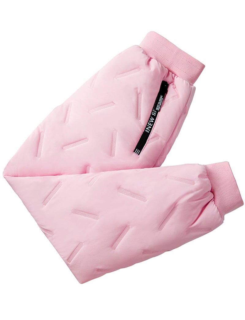Happy Cherry Kids Snow Pants with Lined Fleece Boys Girls Waterproof Puffer Down Pants Zip Winter Warm Trousers 12-13 Years Pink - Image 5