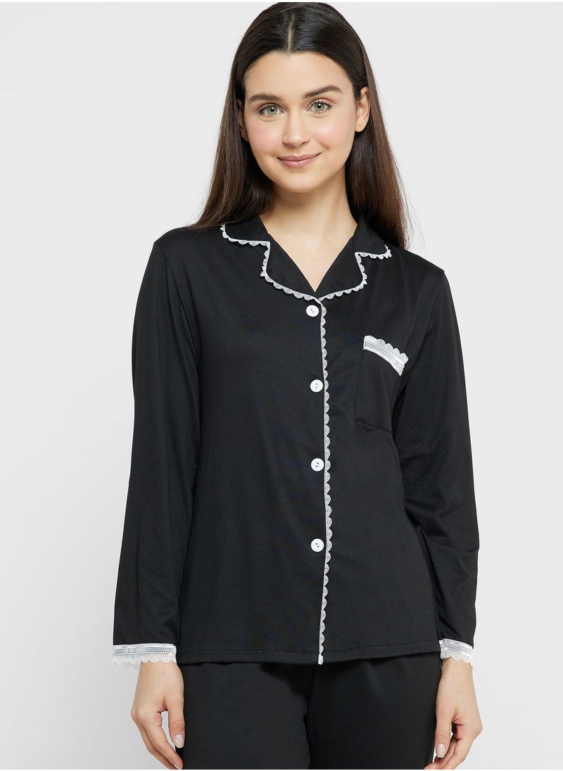 Ginger - Pyjama Set With Contrast Trims - Image 1