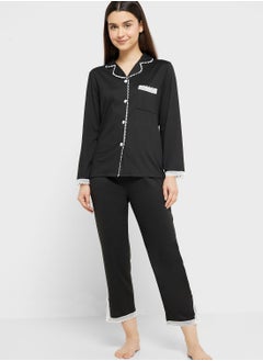Ginger Pyjama Set With Contrast Trims  - Image 1