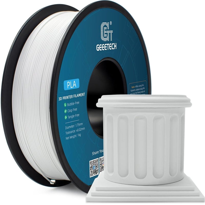 Geeetech 1.75mm PLA 3D Printer Filament, 1kg Spool (2.2lbs), Upgrade Tidy Winding Tangle-Free, Dimensional Accuracy +/- 0.02 mm, White - Image 2