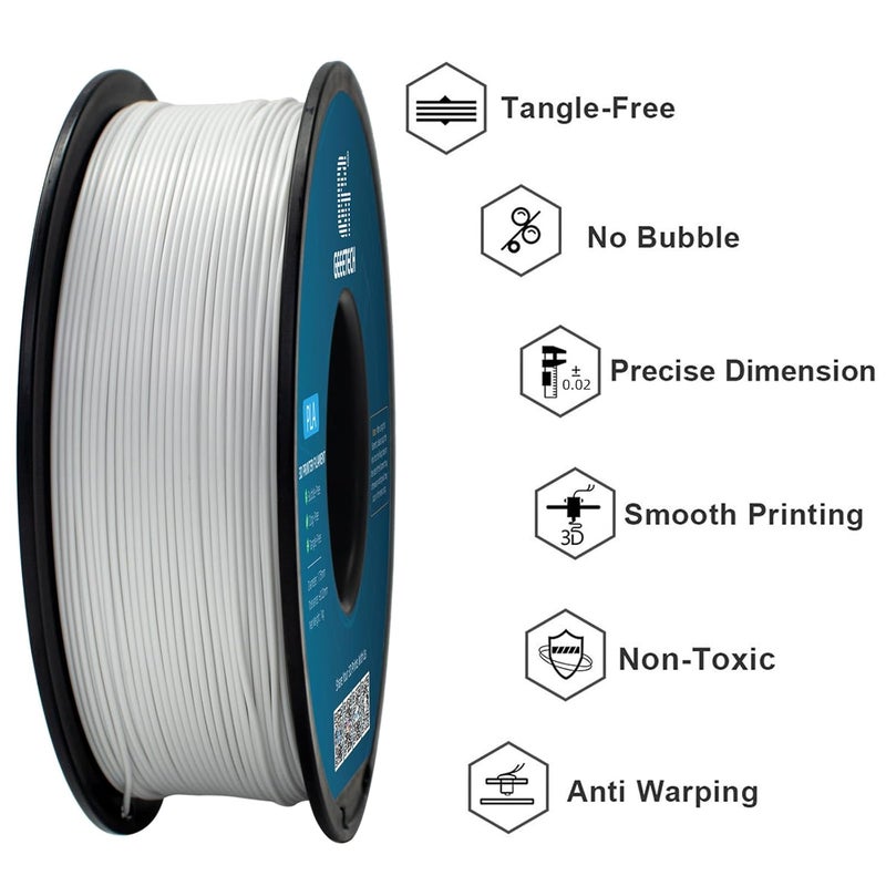 Geeetech 1.75mm PLA 3D Printer Filament, 1kg Spool (2.2lbs), Upgrade Tidy Winding Tangle-Free, Dimensional Accuracy +/- 0.02 mm, White - Image 4