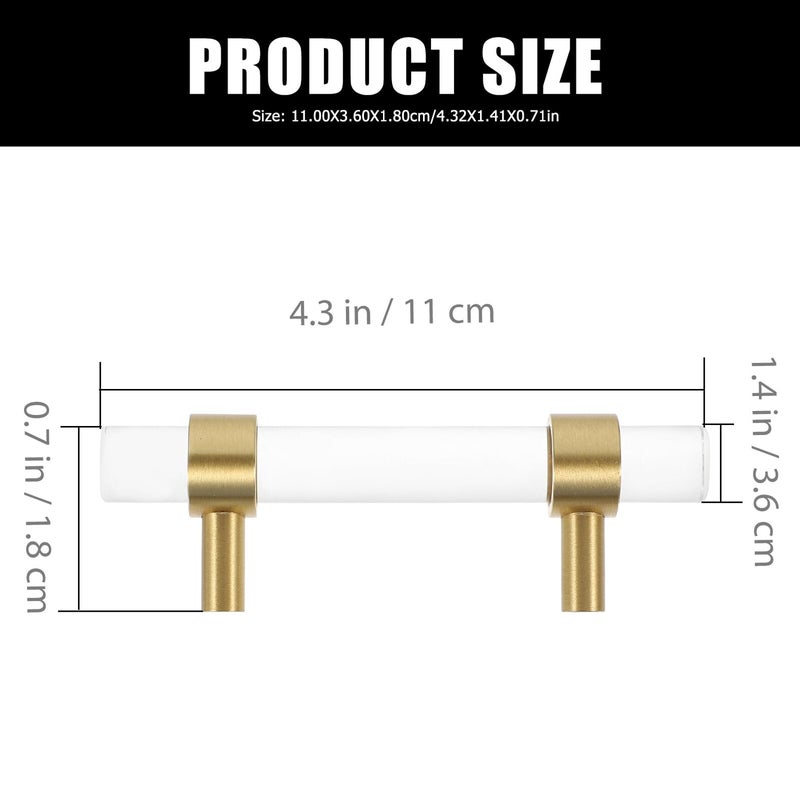 Acrylic Drawer Pull Handle 64mm Hole Spacing Solid Brass for Kitchen Wardrobe Cabinet - Image 3