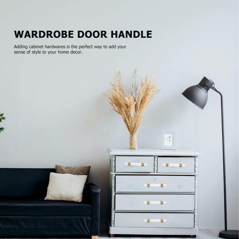 Acrylic Drawer Pull Handle 64mm Hole Spacing Solid Brass for Kitchen Wardrobe Cabinet - Image 5