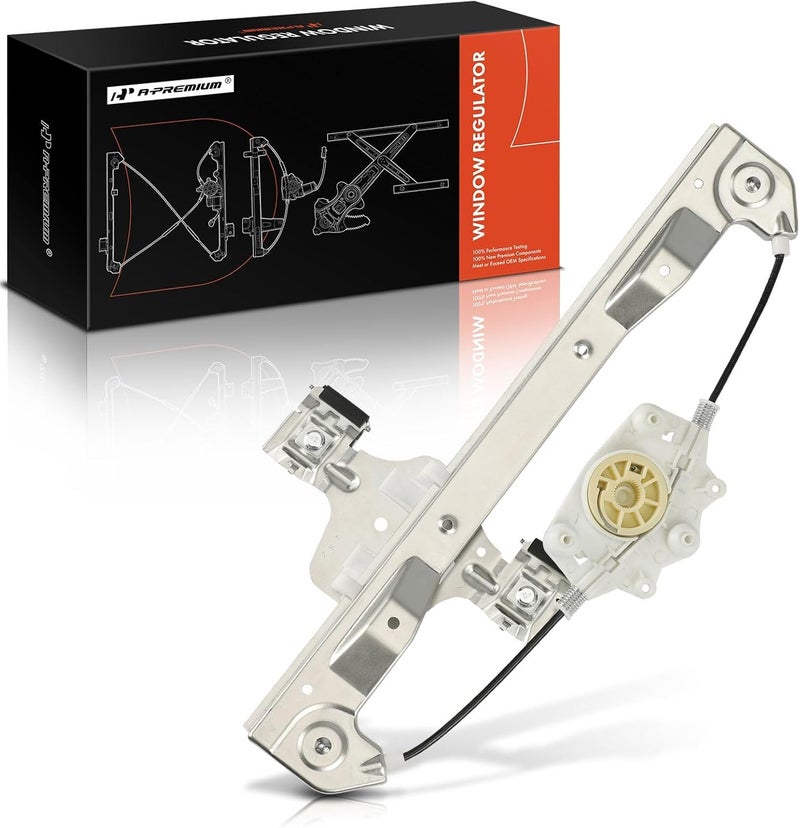 A-Premium Window Regulator Replacement for Ford Fusion, Lincoln MKZ, Lincoln Zephyr, Mercury Milan - Rear Left, Without Motor - Image 1