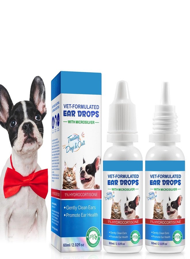 SDJUFEI 2 Pack Dog & Cat Ear Infection Treatment Drops, with 1% Hydrocortisone, Ear Yeast Infection Treatment for Dogs and Cats, Dog Ear Drops for Yeast Infection - Image 1