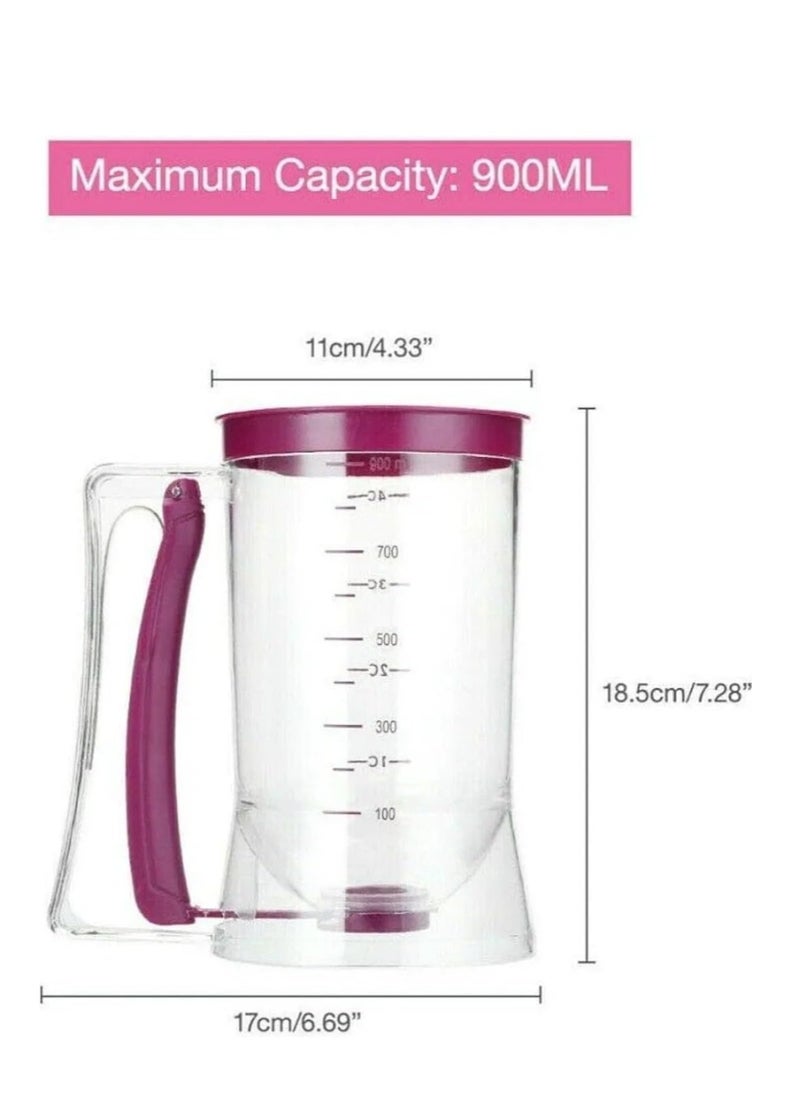 Generic - Pancake Batter Dispenser - Essential Kitchen Tool for Making Pancakes, Cupcakes, Waffles, Muffins, Crepes, Cakes - Easy Pour Baking Supplies for Pan - Pan Maker with Measuring Sticker - Image 1