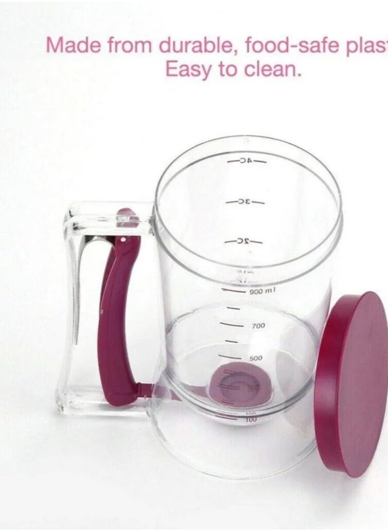 Generic - Pancake Batter Dispenser - Essential Kitchen Tool for Making Pancakes, Cupcakes, Waffles, Muffins, Crepes, Cakes - Easy Pour Baking Supplies for Pan - Pan Maker with Measuring Sticker - Image 1