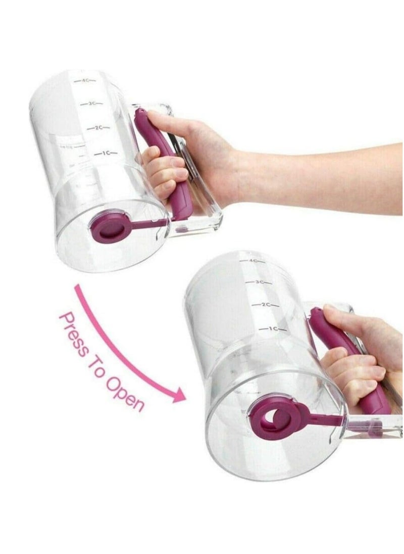 Generic - Pancake Batter Dispenser - Essential Kitchen Tool for Making Pancakes, Cupcakes, Waffles, Muffins, Crepes, Cakes - Easy Pour Baking Supplies for Pan - Pan Maker with Measuring Sticker - Image 1