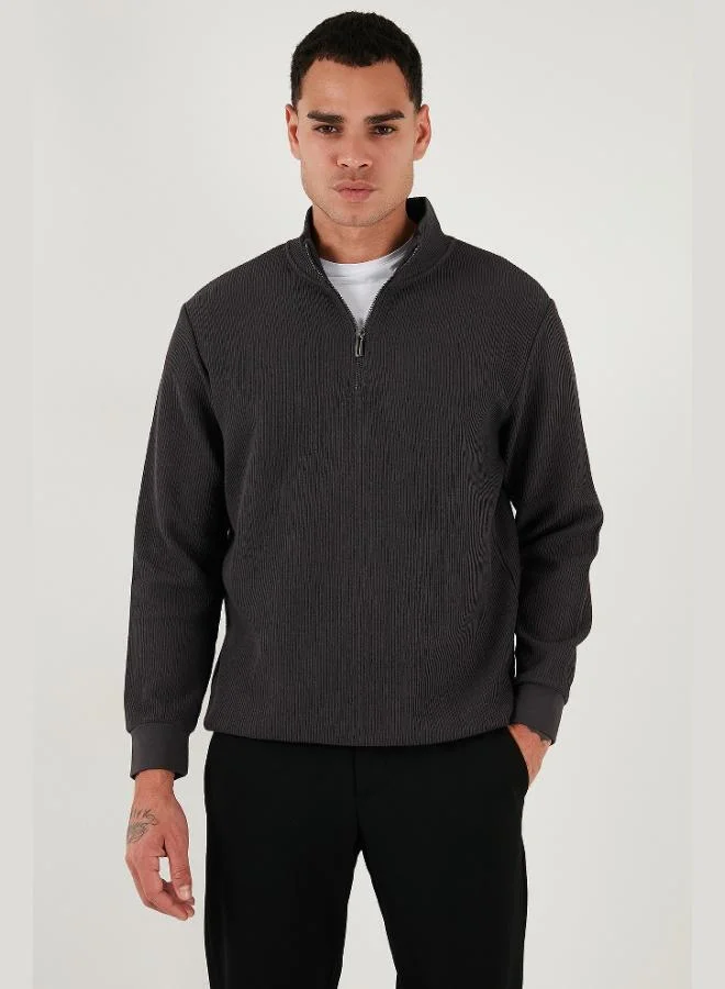 Buratti Buratti Cotton Regular Fit Half Zipper Stand Collar 2-Pack Sweat Men's SWEAT 5905716S2