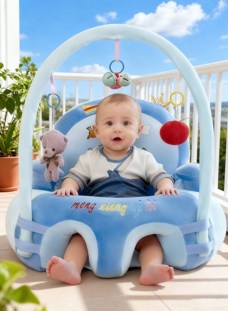 مس تيارا كرسي تعليم الجلوس للأطفال مع رف ألعاب، مقعد مخملي لدعم الجلوس في غرفة الأطفال، وسادة ناعمة ومريحة، مقاعد أرضية للأطفال، كرسي بذراعين غير قابل للانزلاق، تصميم حيوانات كرتونية، هدية للأطفال الأولاد والبنات - Image 4