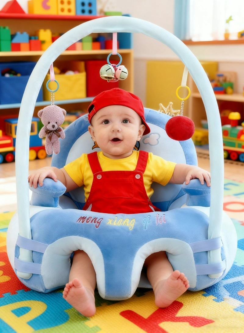 مس تيارا كرسي تعليم الجلوس للأطفال مع رف ألعاب، مقعد مخملي لدعم الجلوس في غرفة الأطفال، وسادة ناعمة ومريحة، مقاعد أرضية للأطفال، كرسي بذراعين غير قابل للانزلاق، تصميم حيوانات كرتونية، هدية للأطفال الأولاد والبنات - Image 5