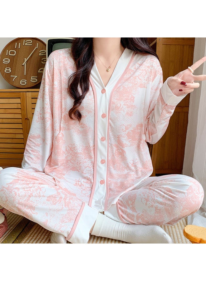 Summer Thin Modal Confinement Clothing Pregnant Women Pregnancy Elastic Pajamas Confinement Postpartum Lactation Clothing Discharge Clothing Set 