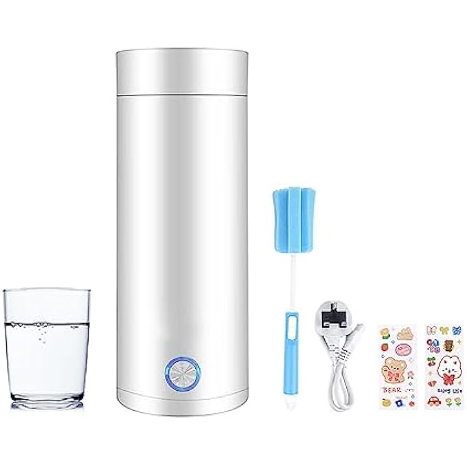 Hitopin Travel Portable Kettle 400Ml Travel Kettle Travel Electric Mini Kettle Automatic Shut Off Travel Tea Kettle With 2Pcs Stickers And 1Pc Cup Brush For Making Tea Coffee Milk White 400Ml - Image 2