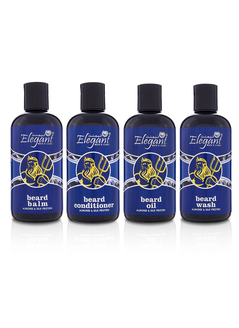 Elegant 4 in 1 Beard Care Kit with Almond and Silk Protein  - Image 1