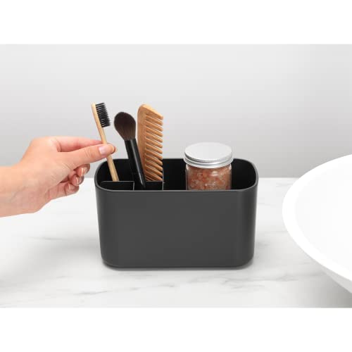 Brabantia Renew Premium Compact Toothbrush Organizer Holder for Bathroom, Anti Skid Multipurpose Divided Storage Holder Cup Stand for Bathroom Sink, Washbasin (Black) - Image 4