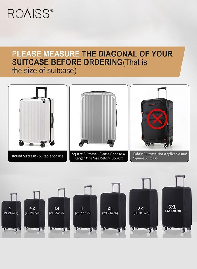 رويس غطاء حماية عالمي للأمتعة وحقيبة السفر وغطاء غبار سميك مقاوم للتآكل وغطاء غبار لحقيبة السفر وملحقات السفر باللون الأسود - Image 5