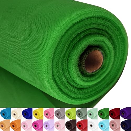 Ableme Deco Green Tulle Fabric Roll Spool Bolt (54 Inch by 40 Yards) Large Tulle Wedding Party Decoration, Tutu Skirt, Table Runner, Gift Wrapping, Bridal Shower, Soft & Drape (Emerald Green) - Image 1